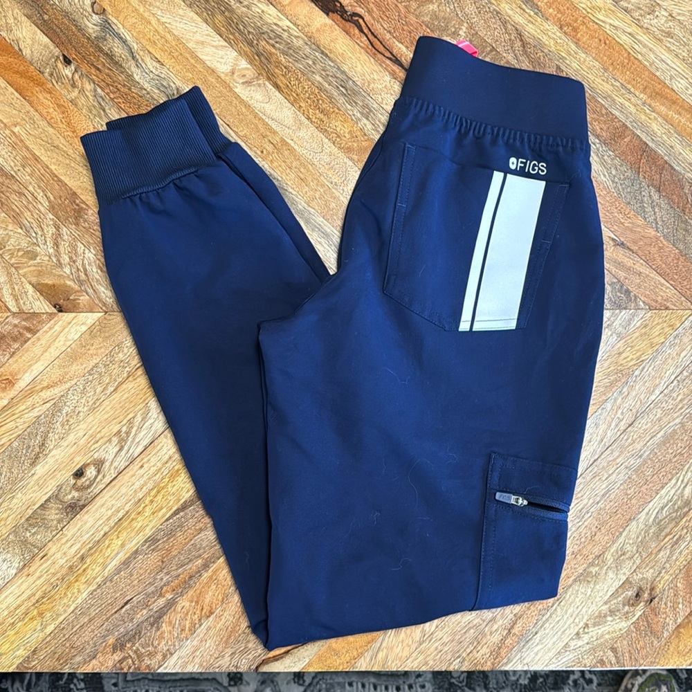 Figs navy limited edition race high waisted zamora joggers
